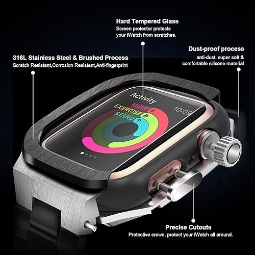 Miniatura 6 de TRDYBSK Funda de reloj de acero inoxidable de lujo de 441772in  correa de metal para Apple Watch Series 4 5 6 7 SE accesorios de repuesto de