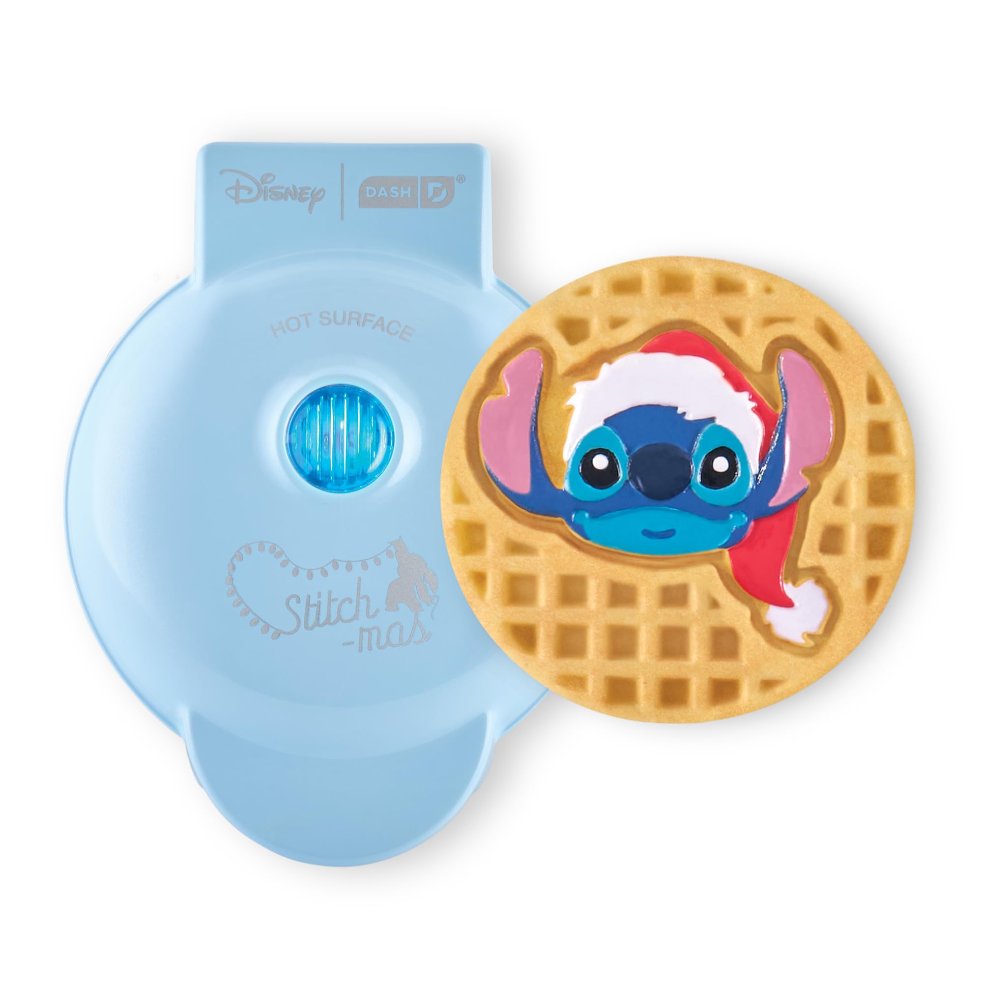 DASH Disney Mini Waffle Maker (Holiday/Stitch in Santa hat)