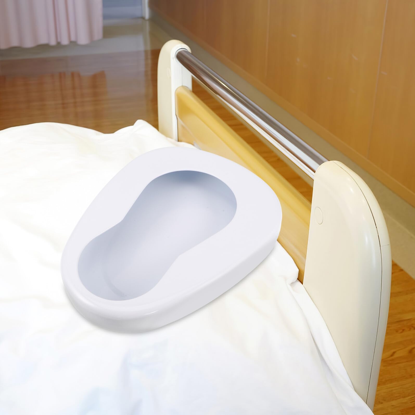 Healeved Padella in Ferro Ergonomica per Anziani Allettati, Portatile e Pratica, Adatta per Uso Domestico e Assistenza a Donne e Pazienti Adulti