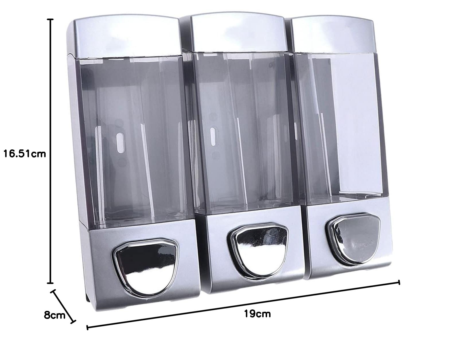 Dispenser Di Sapone a Parete Triplo Erogatore a Pompa Per Shampoo, Balsamo e Gel Doccia Trasparente, Facile Installazione Per Bagno, Cucina, Hotel, Design Salvaspazio Con Pulsante Premibile