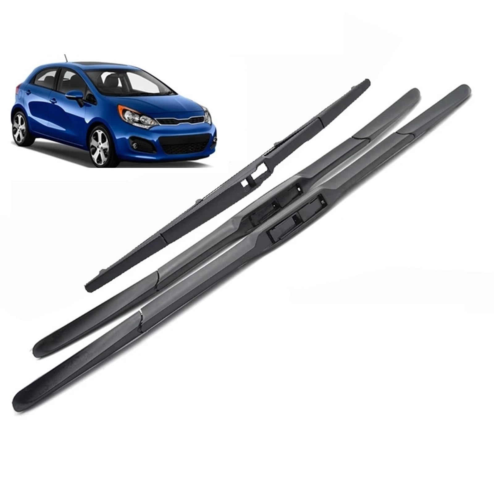 Juego De Escobillas Limpiaparabrisas Delanteras Y Traseras Para Kia Rio 3 UB Hatchback (2011-2017), 26" X 16" X 11"