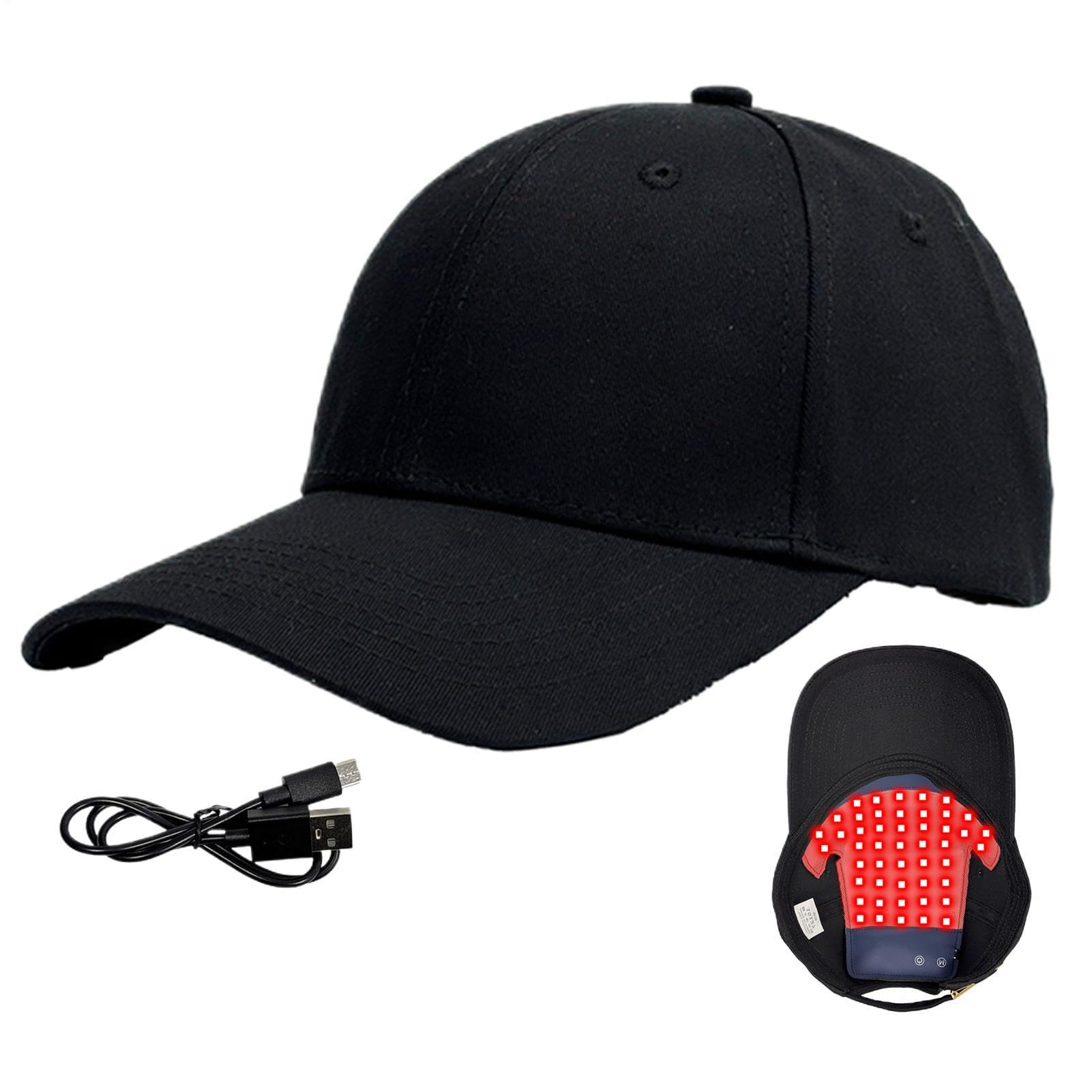 Rotlichtkappe für Haarwachstum, 450 nm/660 nm, LED-beruhigendes Pflegegerät, rote Lichtkappe, für den täglichen Gebrauch, Freizeit, Damen, Herren, Zuhause, Reisen