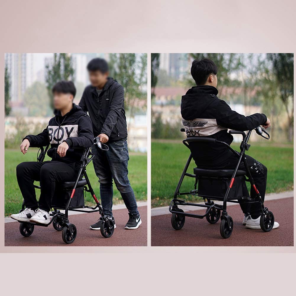 Walker Rollator Mobility Aids Andador de Cuatro Ruedas para Personas Mayores con Asiento, Ligero y portátil, se Puede Utilizar para Comprar Comida y Comprar