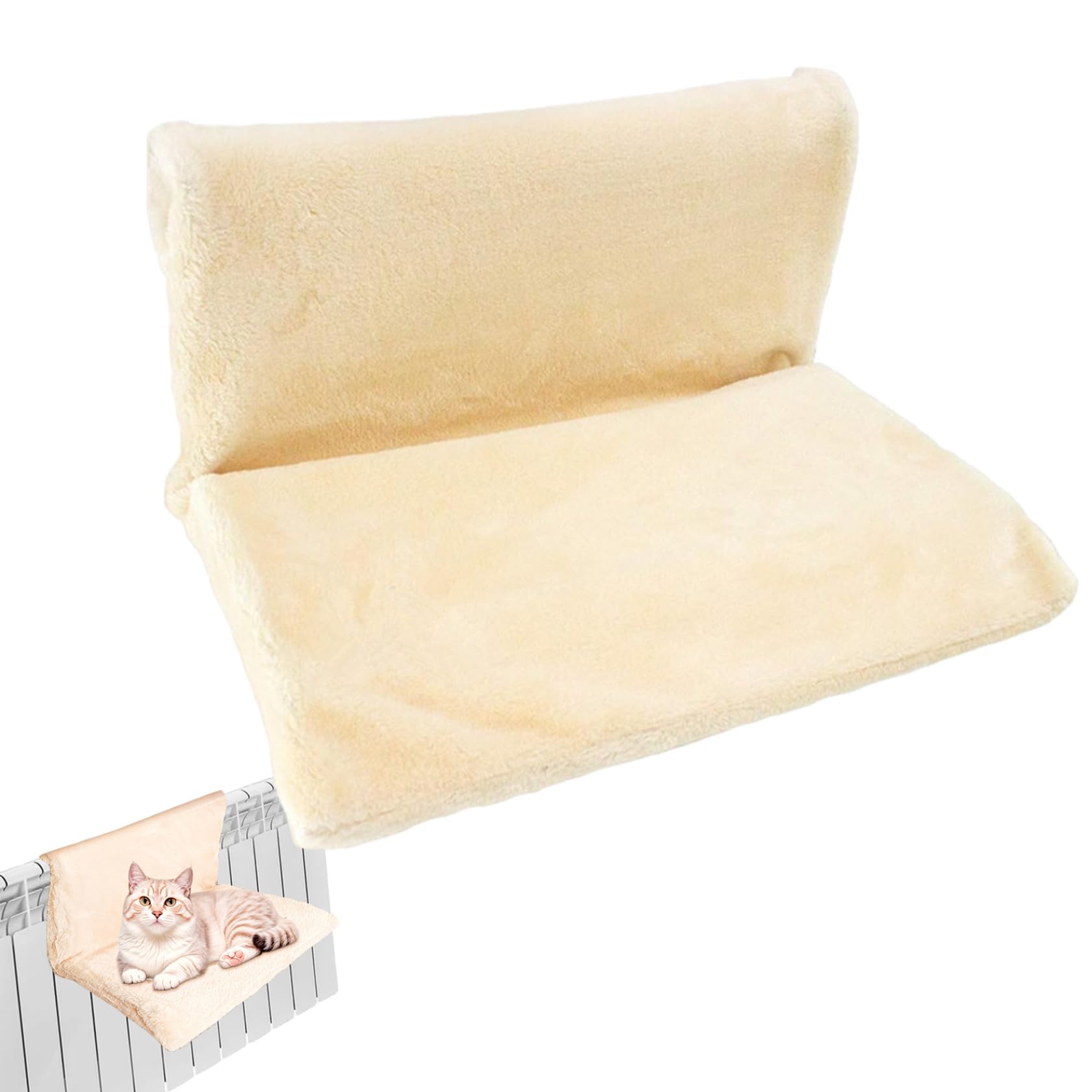 Cama colgante para gatos con calefacción natural de radiador y felpa acogedora
