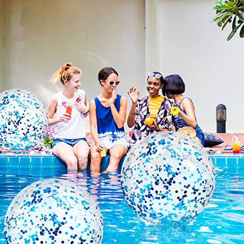 image for Civaner 10 Pcs Inflatable Glitter Beach Balls 16 Inch Large Sparkly Co