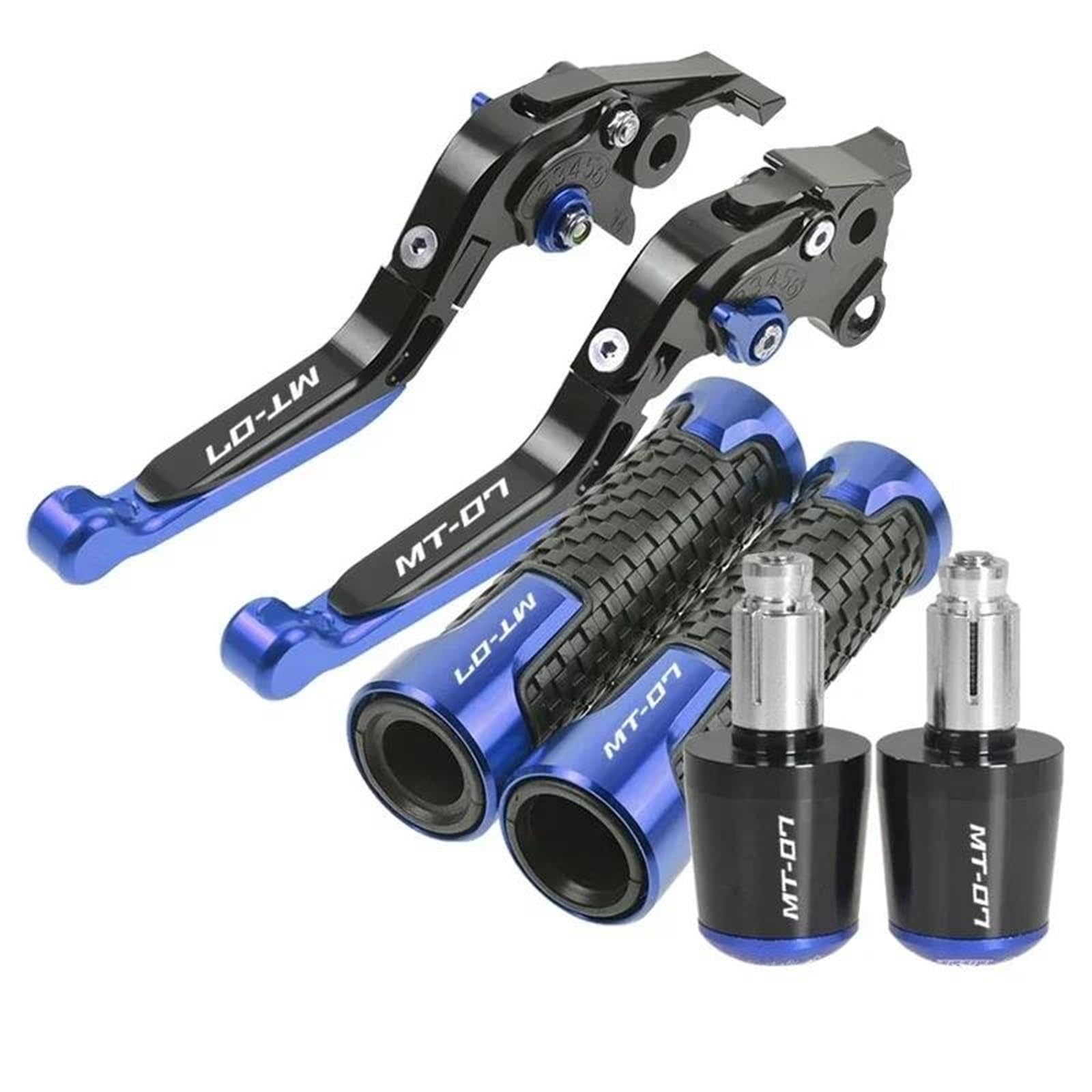 Manetas De Freno Y Embrague Para Motocicleta Para YAMAHA MT-07 MT07 MT 07 2014-2019 Con Puños Para Manillar Kit Palanca Embrague Freno Moto Puños Manillar(Color 2)