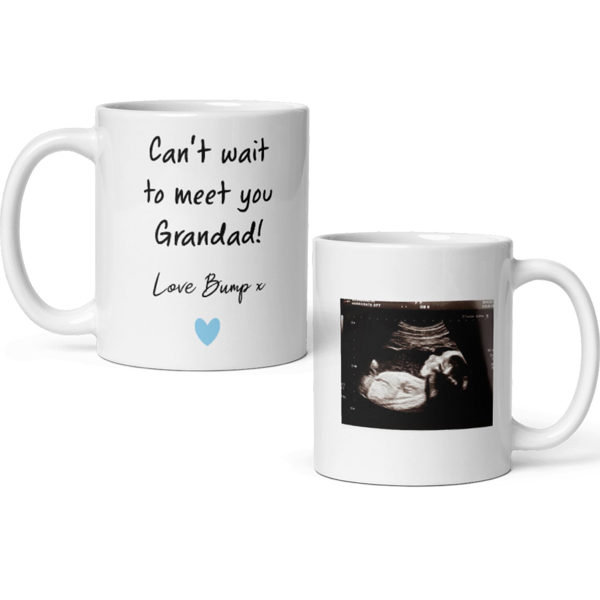 Confidently Quirky - Personalised Grandad Baby Scan White Mug, Grandad to Be Gift โ image 1