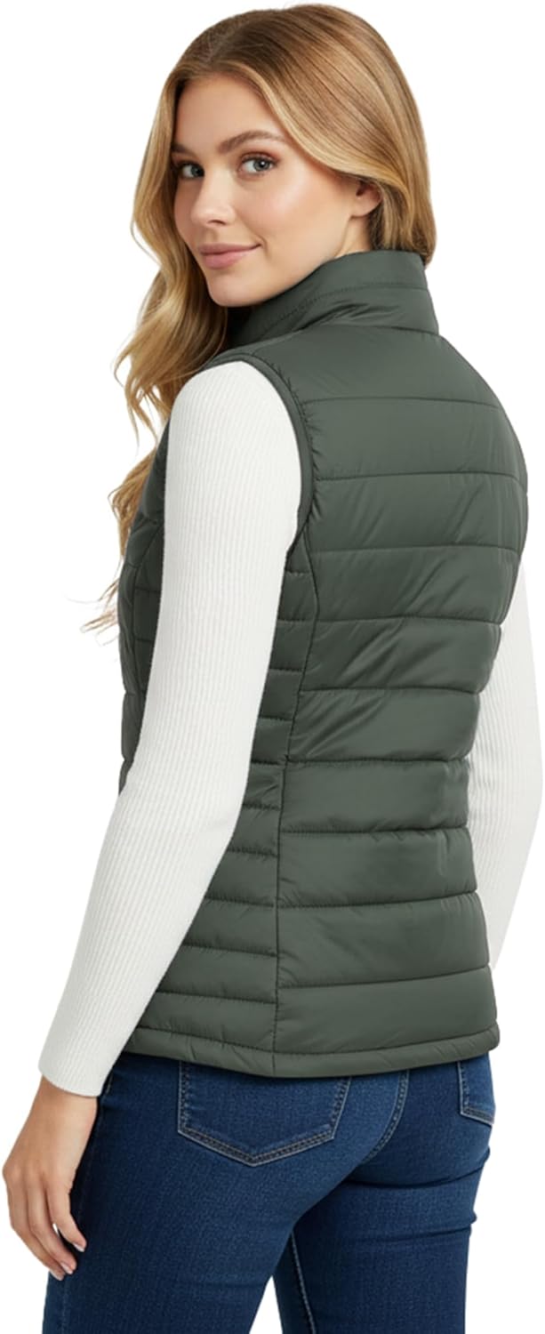 Outdoor Ventures Women's Lightweight Puffer Vest Outerwear Zip Up Warm Sleeveless Winter Jacket Padded Gilet Quilted Coat - Image 2