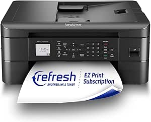 Brother MFC-J1010DW Wireless Color Inkjet All-in-One Printer, Duplex Printing, Mobile &amp; Cloud Print, Compact Design, 1.8&#34; Color Display, Works with Alexa