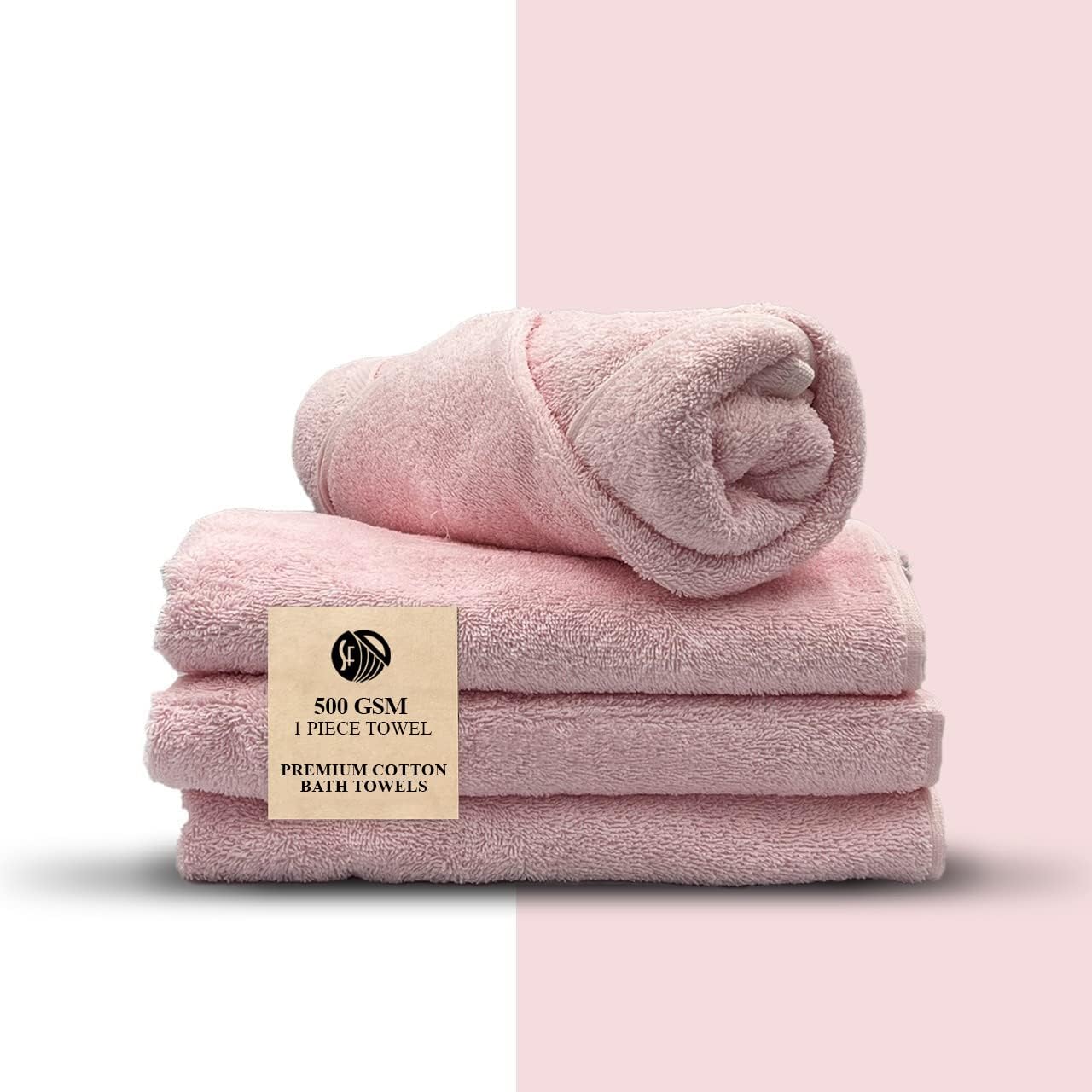 Towels – Bath Towels (01 Piece) – Luxurious 500 GSM 100% Ring Spun Cotton – Quick Dry, Highly Absorbent, Soft Feel Towels, Perfect for Daily Use (Baby Pink)