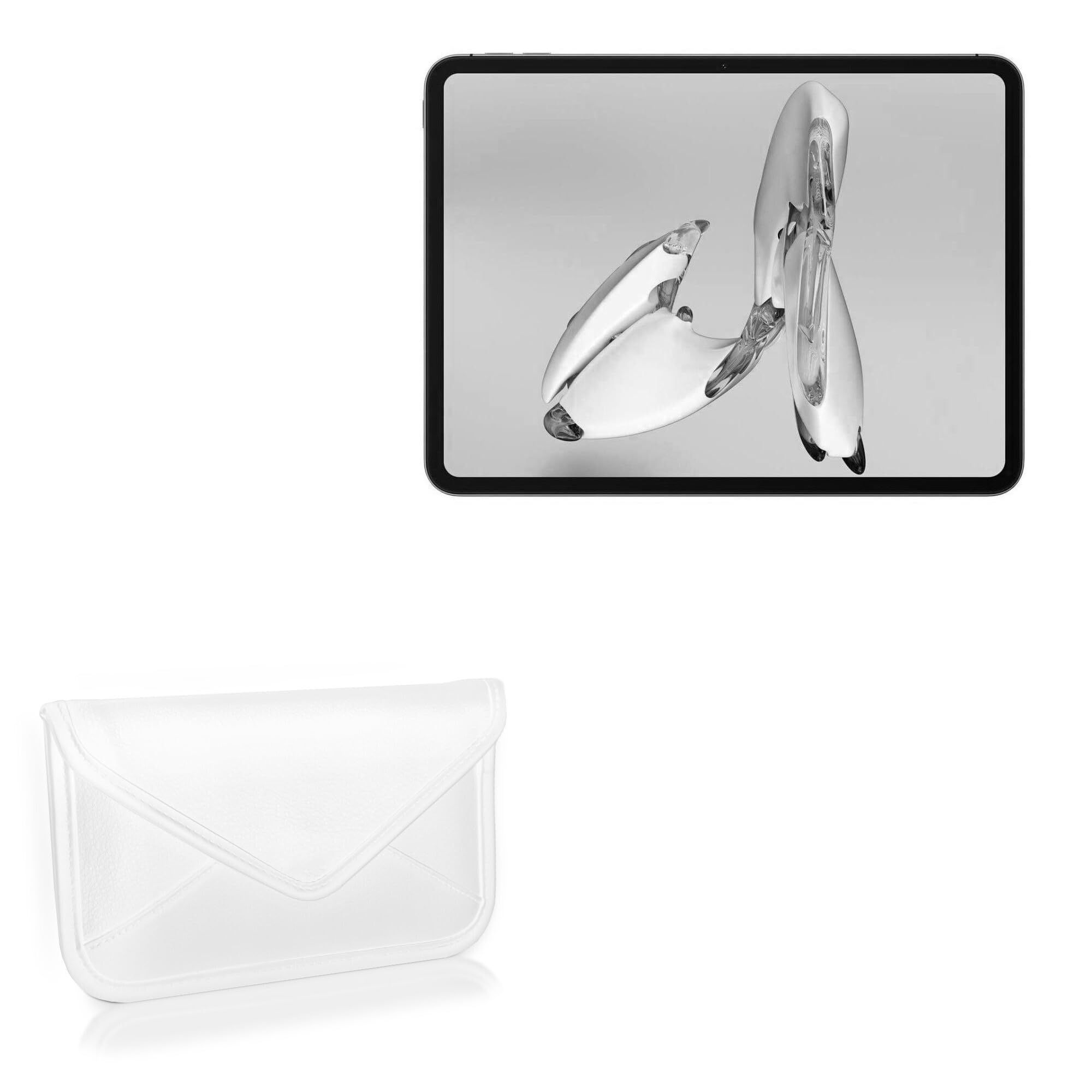 BoxWave Case Compatible with OnePlus Pad Go - Elite Leather Messenger Pouch, Synthetic Leather Cover Case Envelope Design - Ivory White