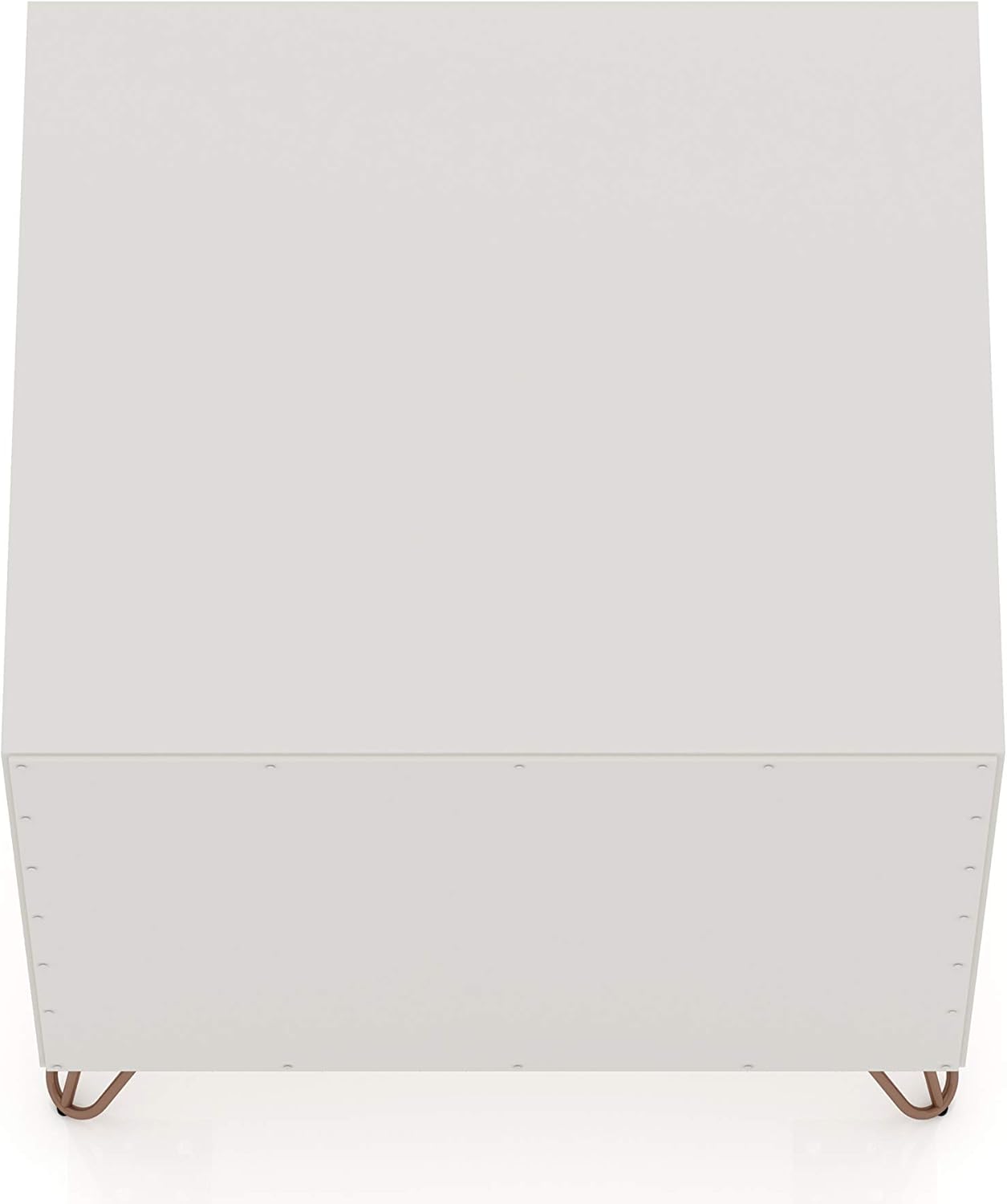 Off-White 1-Drawer Nightstand with Hairpin Legs