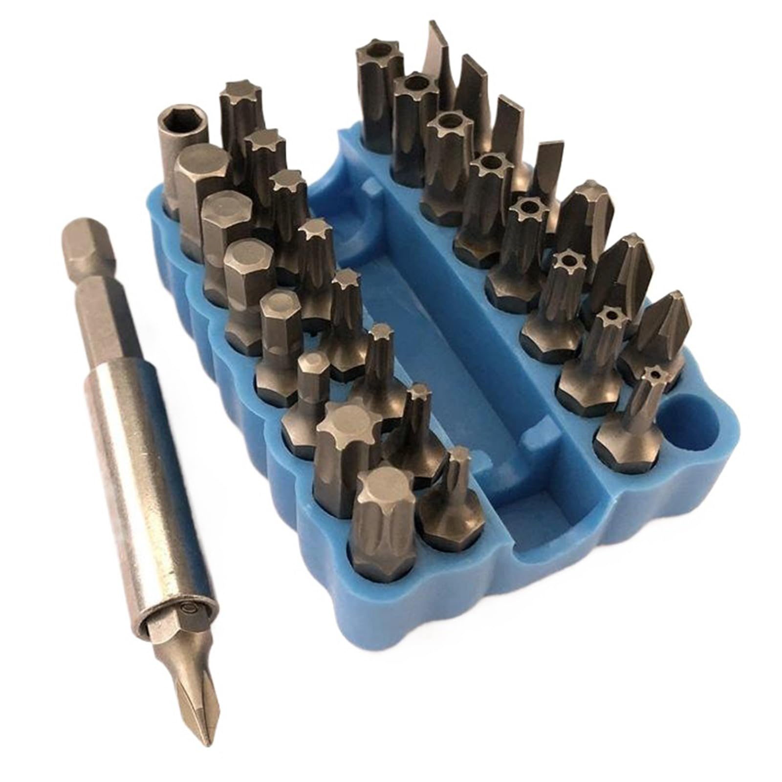 Steel Security Bits with Extension Bit Holder and Quick Releasing for Accurate and Damage Proof Screwdriving Security Bits Set
