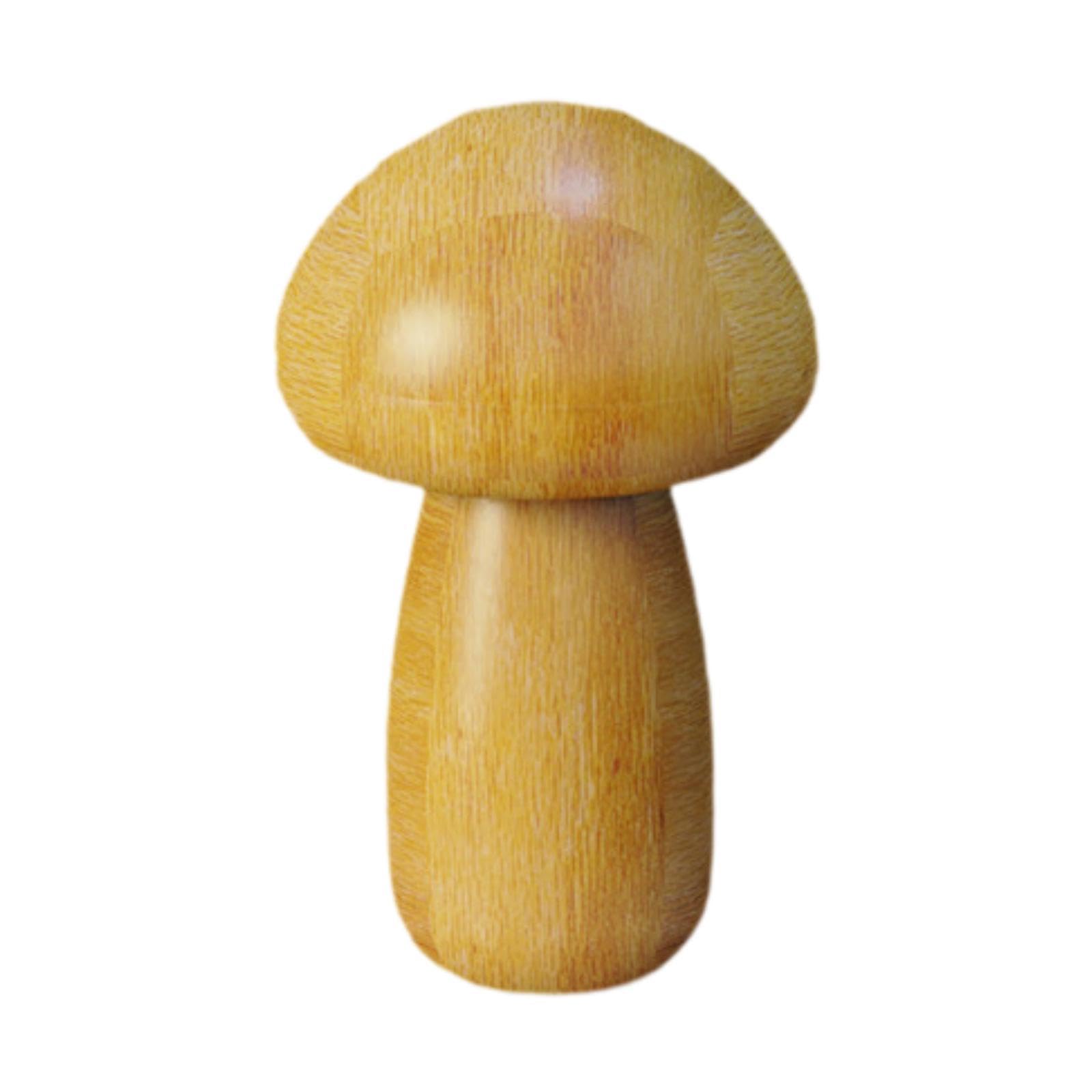 Pilzförmige Holzlampe, Berührungsschalter, Wiederaufladbar, LED Nachtlicht, Nachttischlampe, Schreibtischlampe, Tragbar, Speicherfunktion, Geeignet Fü, Holzfarbe