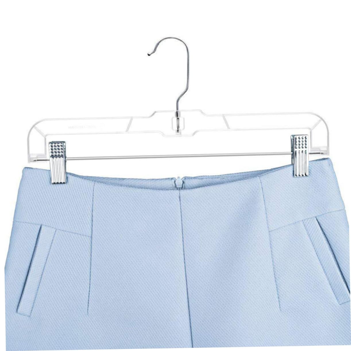 PartyKindom 10 Stück Teiliges Verstellbare Rockbügel mit Clips rutschfeste Hosenbügel aus Transparentem Material Platzsparend für Kleiderschrank für Röcke Hosen Shorts und Accessoires