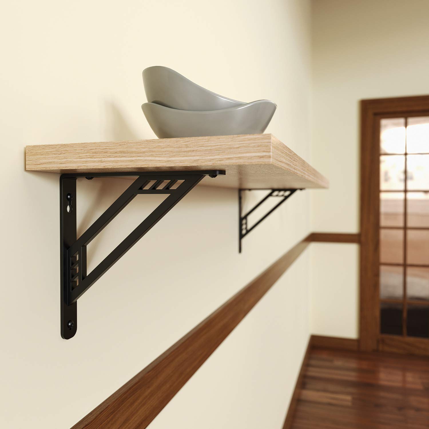 Knape & Vogt Made Richland Decorative Shelf Bracket, Black, 8-inches, 8 inches - Image 2