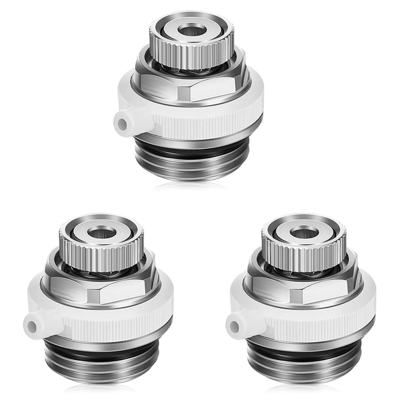 Jnchdghwa Silver 3X Fully Automatic Air Vent Auto Cut-Off Self Bleeding Radiator Valve 1/2Inch For Heating Systems