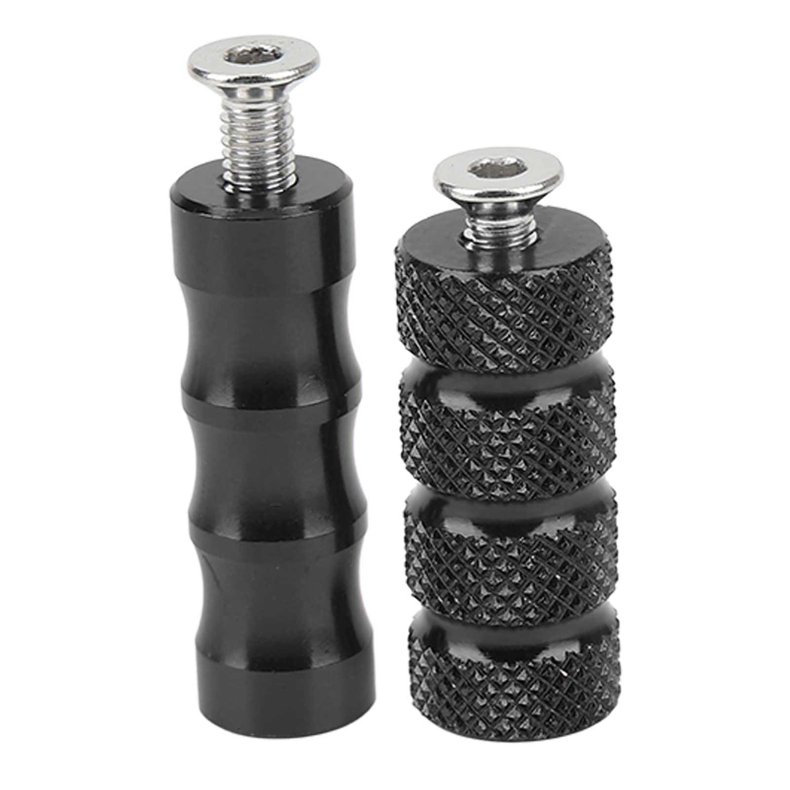 Buachois 2 Paia Pedana Cambio Moto,CNC Moto Zigrinata Shifter Peg,Antiscivolo Cambio Leva Freno Pedane Pedale per Viti di Montaggio M6 6mm Moto(Nero)