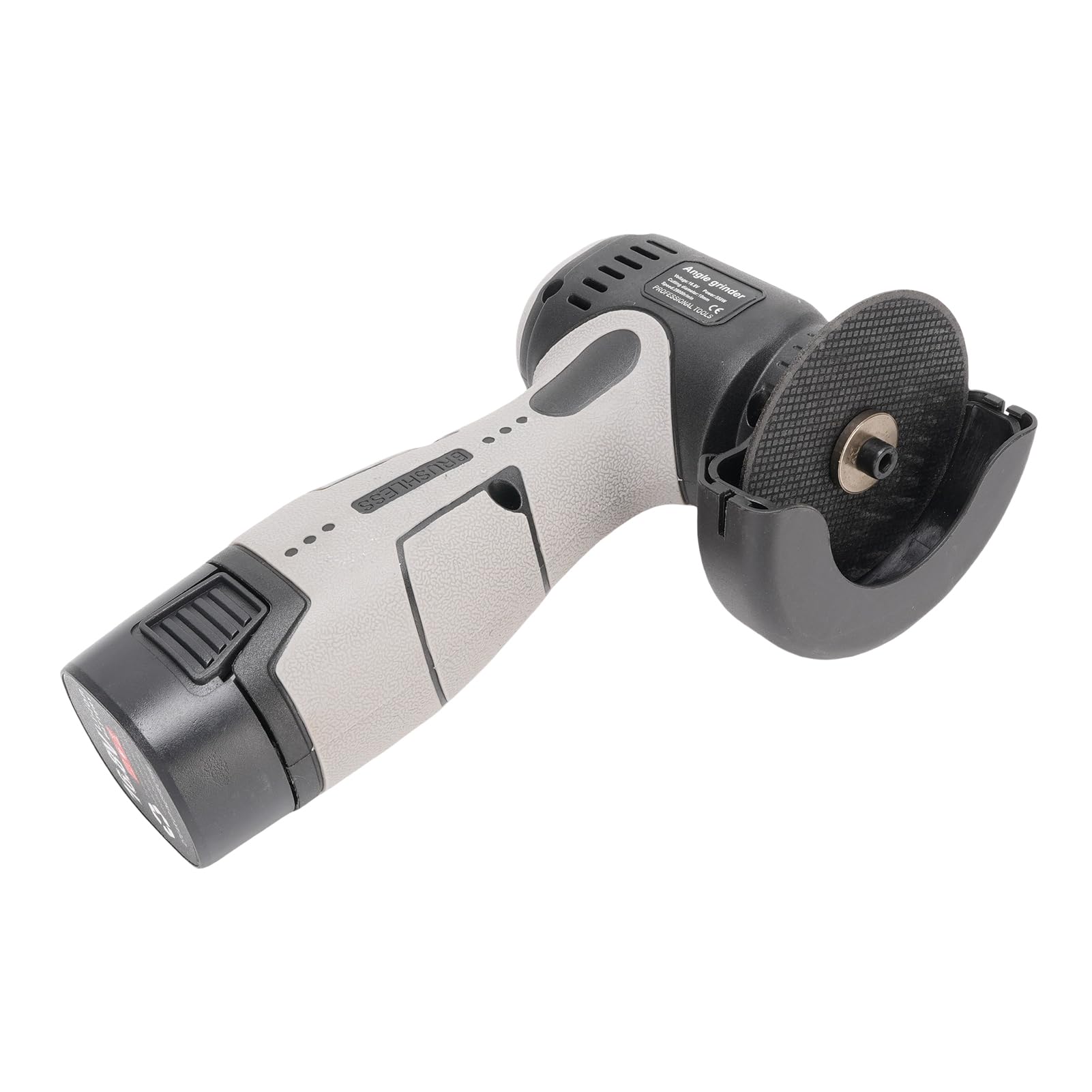 Meuleuse d'angle compacte sans fil à moteur sans balais avec disques de meulage et deux batteries
