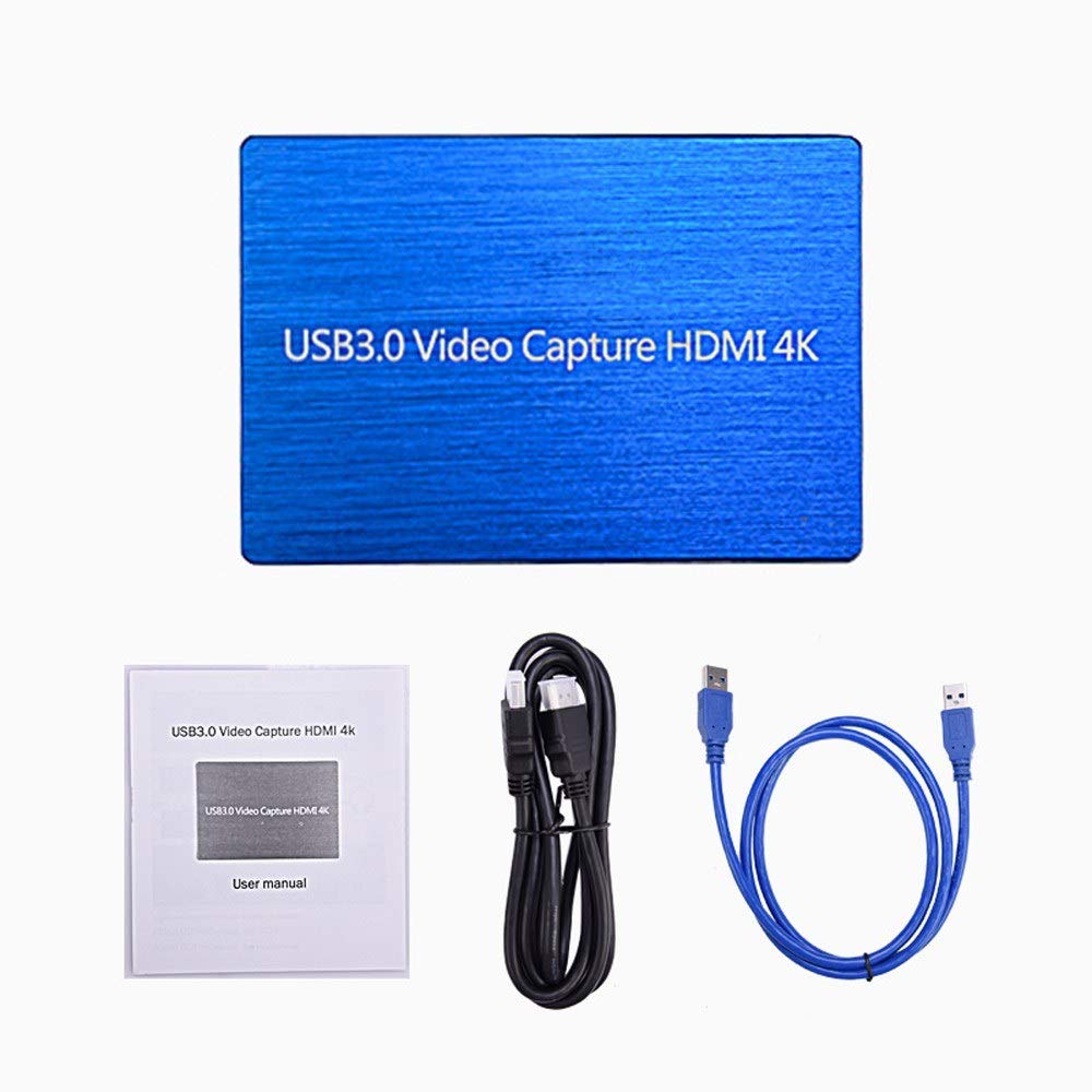 Carte de capture de jeu vidéo 4K USB 3.0 pour boîte de capture de jeu de boîte de diffusion en direct - Bleu