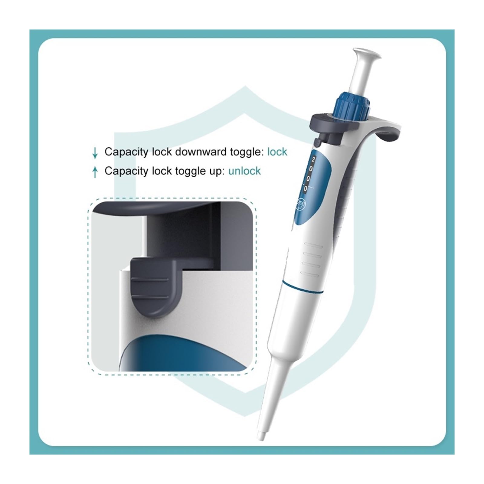 Pipeta, Pipeta de laboratorio, equipo con micropipeta ajustable digital puntas pipeta(2-20ul)