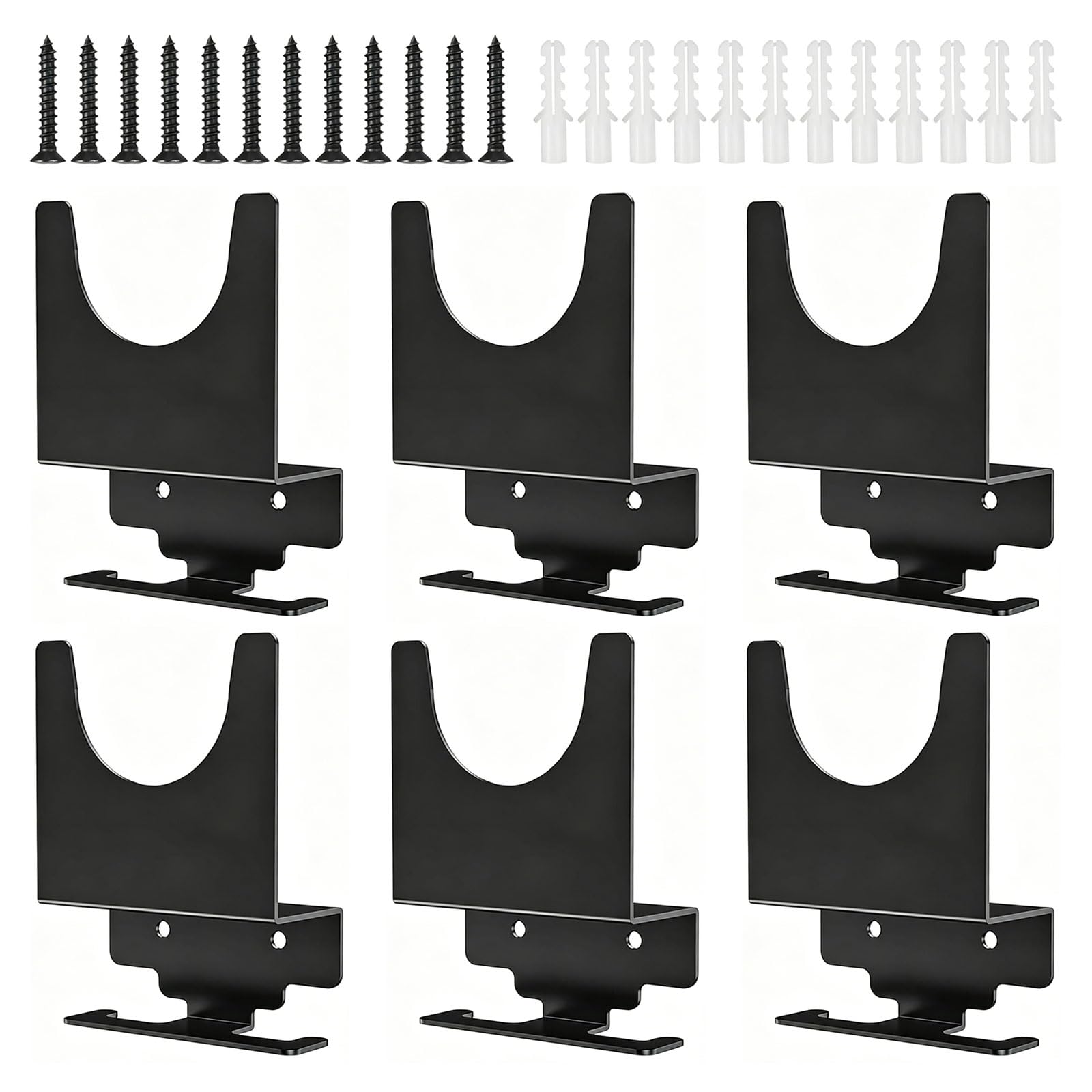 6 Pezzi Supporto da Parete per Smerigliatrice Angolare | Nero, robusto, acciaio al carbonio, attacco per utensili, per smerigliatrici angolari