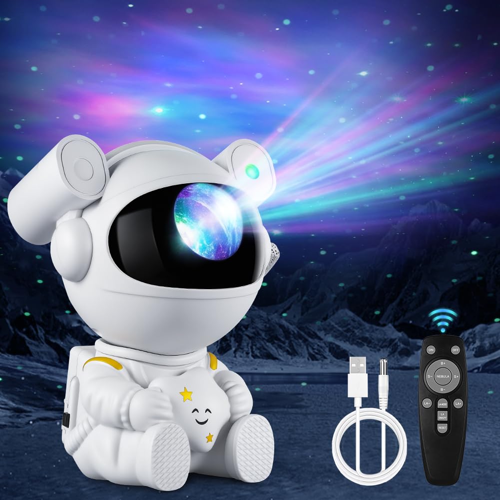 AUAUY Astronaut Galaxy Projector, Star Projector Night Light for Dormitory