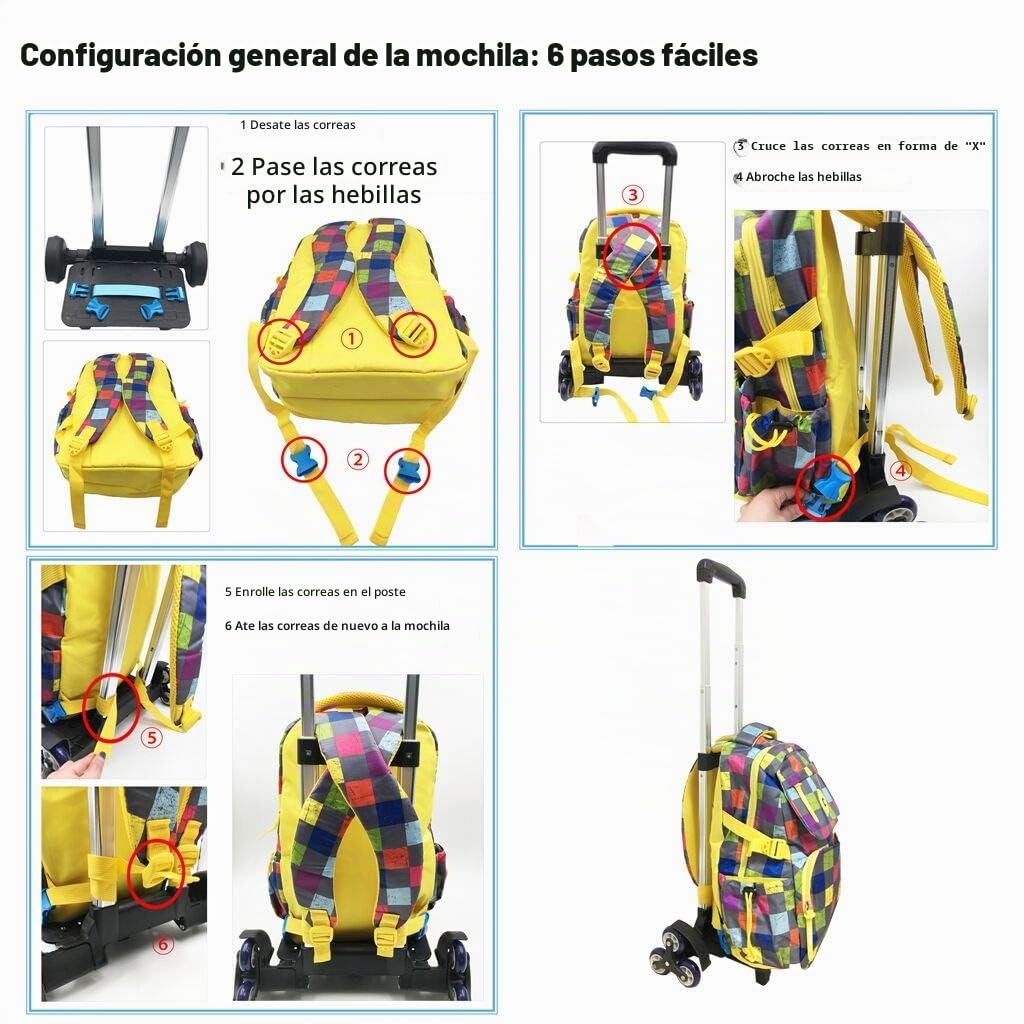 Trolley para Mochila - Carretilla con Ruedas Carretilla Plegable y no Plegable de la aleación de Aluminio de la Mano para la Mochila