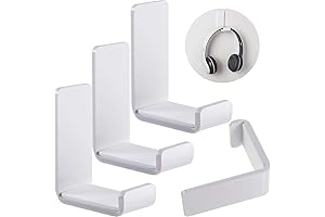 Headphone Storage: White Pad Style Headphone Hanger Holder Mount