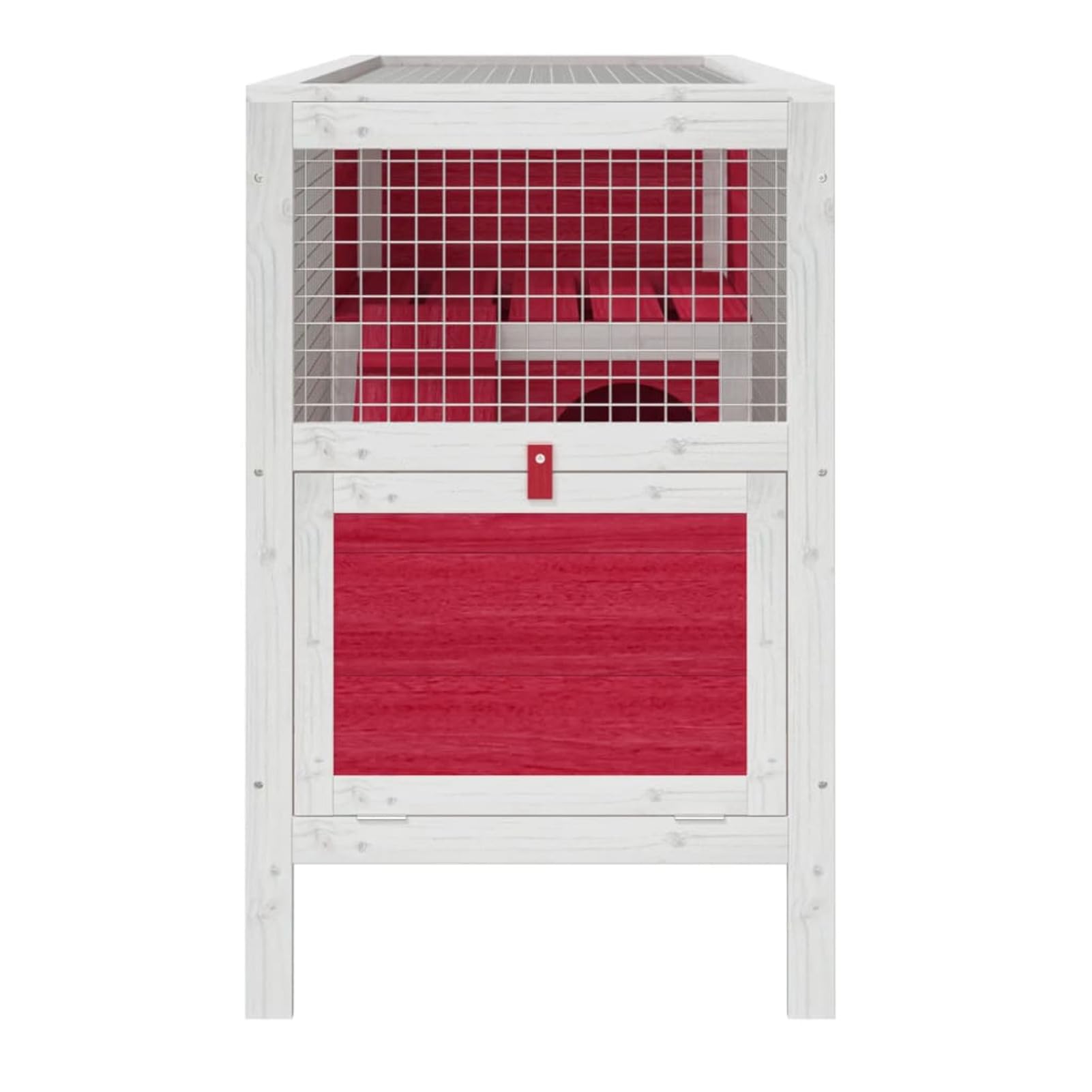 Conejera de Madera Maciza de Pino roja 103x44x69,5 cm, JUDYY Jaula Cobaya, Jaulas para Conejos, Jaula Hamster, Casa Conejo, Casita Conejo, Kid Conejo
