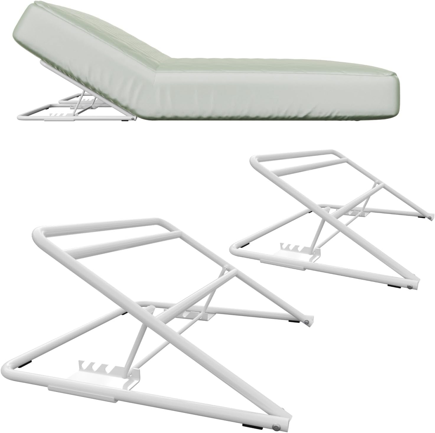 2 Pack Under Mattress Wedge Lifter, 4-Level Adjustable Height Bed Wedge Risers, Heavy-Duty Mattress Elevator for Acid Reflux, Heartburn, GERD and Sleep Support