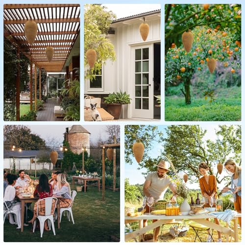 Pacote com 2 chamarizes grandes de crochê para ninho de vespas, chamariz de ninho de vespas falsas p