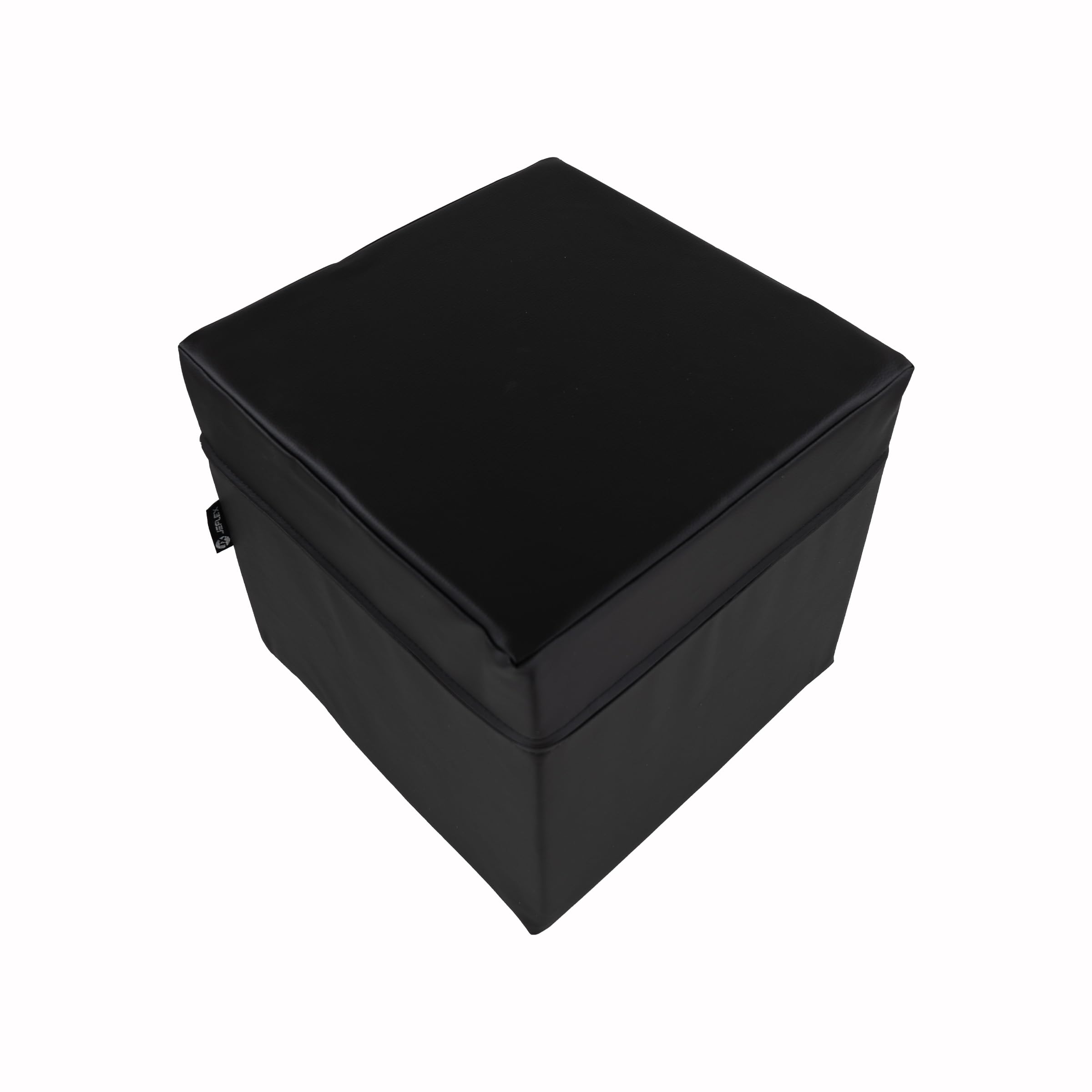 Jeflex - Cubo 40 x 40 x 40 cm in ecopelle di alta qualità - Made in Germany/cubo fitness con cubo in schiuma all'interno per comfort di seduta e stabilità/cuscino da ginnastica per bambini (nero)