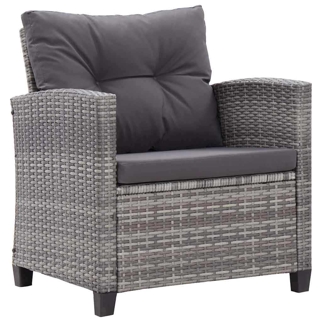 Sofa Terraza Exterior, Muebles Jardin Exterior, Conjunto Jardín de Ratán, Sofas Exteriores de Jardin, Muebles de jardín 6 pzas y Cojines ratán sintético Gris Oscuro