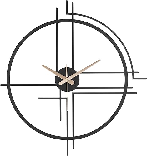 Reloj de pared de metal grande – Reloj de pared de metal silencioso 3D sin tictac – 24 pulgadas moderno arte decorativo de lujo para sala de estar,