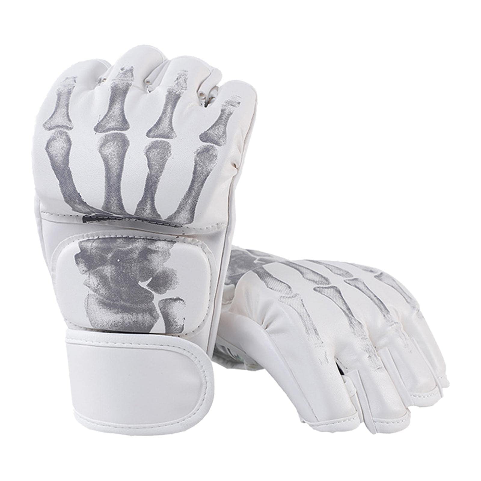 Boxhandschuhe Trainingshandschuhe Kampfsporthandschuhe Schutzhandschuhe mit Halbfinger Design Aus Pu Und Polsterung für Sparring Und Fitness.,