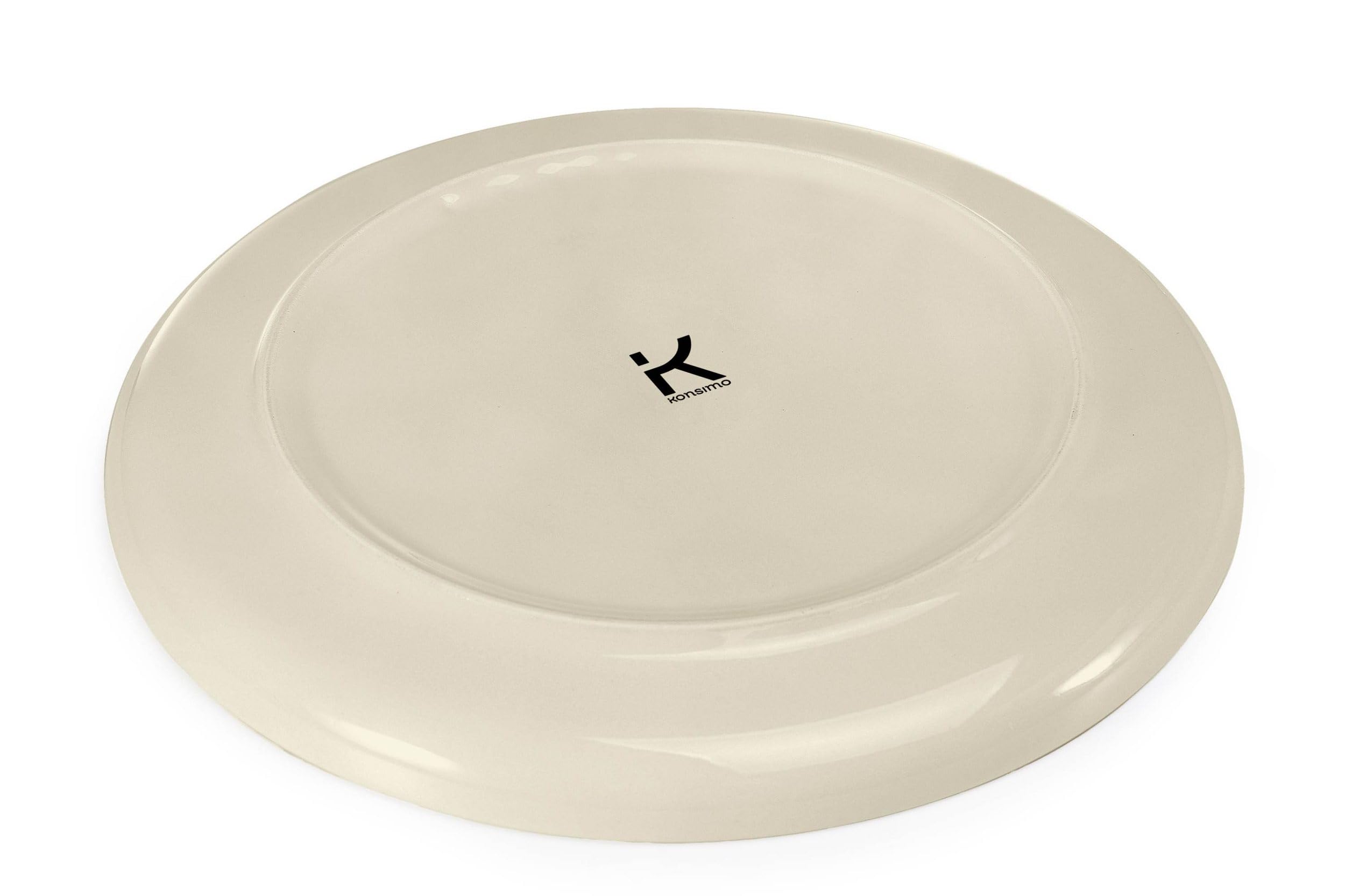 Konsimo. Speiseteller Set für 6 Personen - VICTO Tellerset aus Keramik - Teller Set 6er - Spülmaschinen - Mikrowellengeeignet - Moderne Großer Essteller - 27 cm - Beige