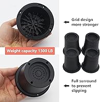 Vista 2 de 6 Juego de Elevador de Muebles de 3 Pulgadas, Elevador de Cama Negro de 3 Pulgadas para Sofá, Sofá Cama, Escritorio, Elevador de Cama de Alta