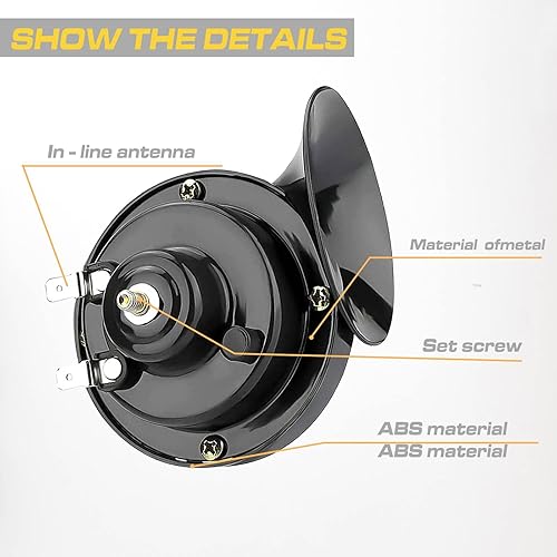 Miniatura 4 de 2 bocinas de caracol eléctrico para automóvil, 12 V, impermeables, duraderas, súper ruidosas, kit de repuesto de bocinas de aire, accesorios
