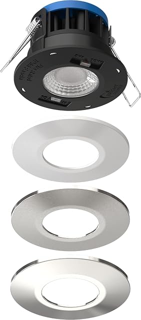 Bright Source All in One Switchable Wattage 8w/10w LED Downlight - 3 Light Colour Temperatures - 3000k 4000k 6000k - 3 Bezels IP65 Warm White Cool White Daylight White Spotlight