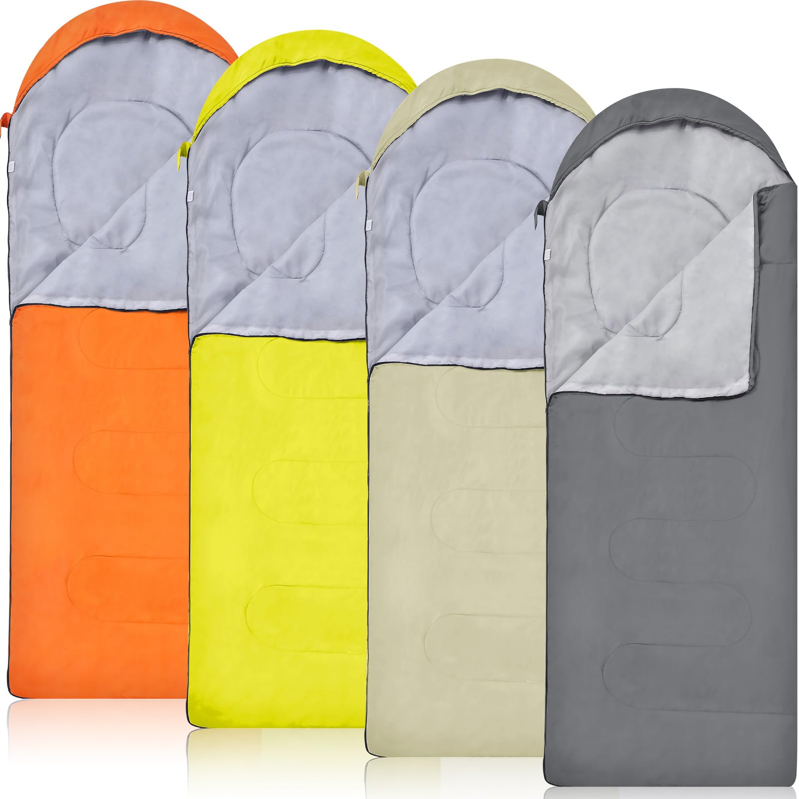 Macarrie 4 Pcs Bulk Sleeping Bags for Homeless Donation Shelter Adults 0 Degree Waterproof Backpack Bags with Compression Sack for Cold Weather