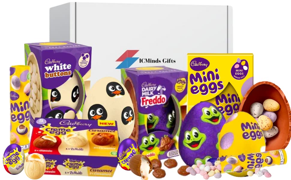 Easter egg - luxury easter egg chocolate gifts bulk for family egg hunt activity - for kids men women adults with cadbury mini, caramel, buttons, creme egg & more