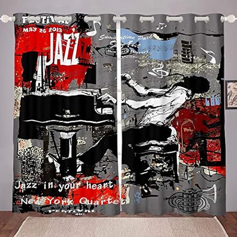 Loussiesd Musical Notes Curtains for Trendy Decor Cover