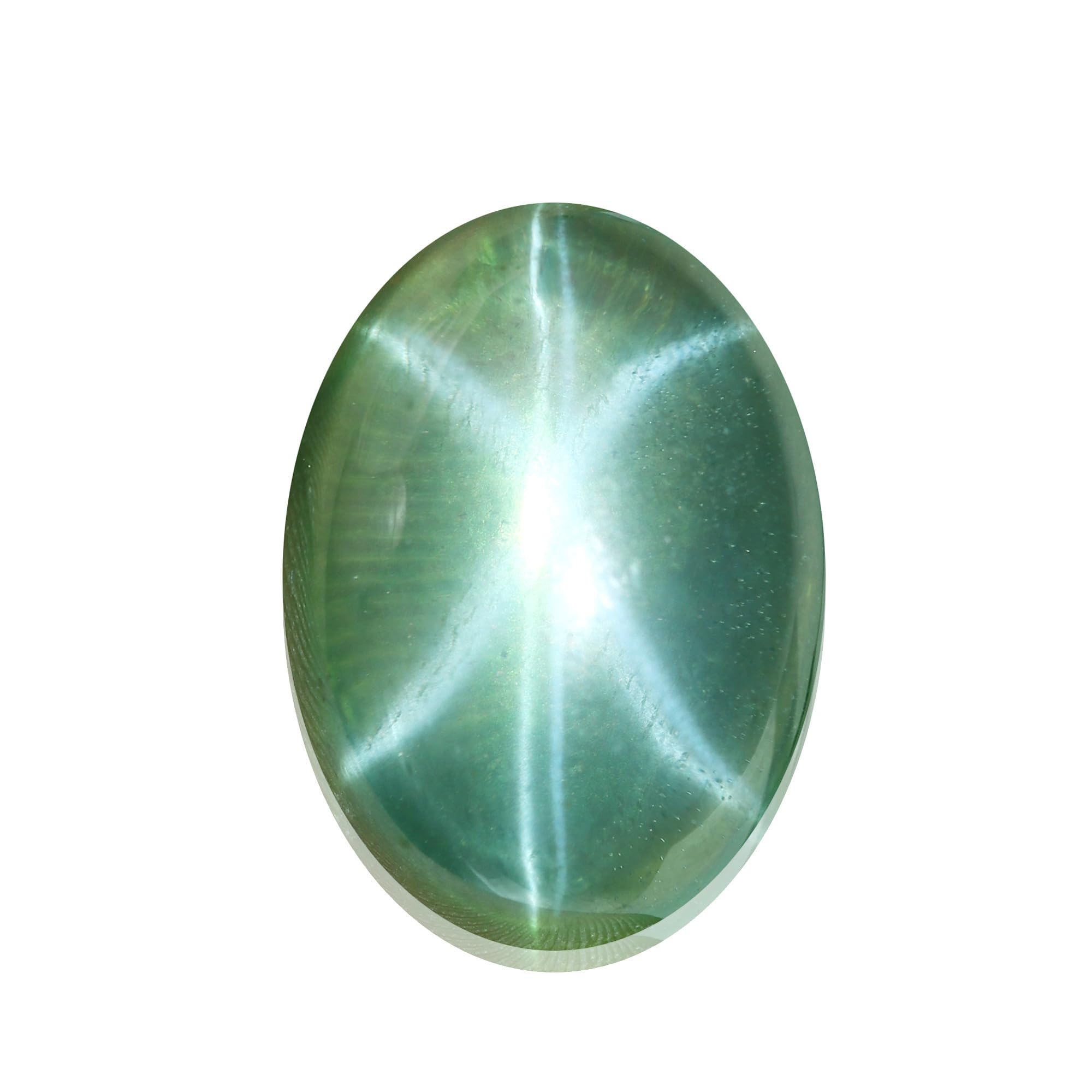 REAL-GEMS 1 Pc 6.1 Ct Natural Green 6 Rays Star Sapphire Gemstone 11 mm for Pendants Natural Cabochon Beautiful Gemstone
