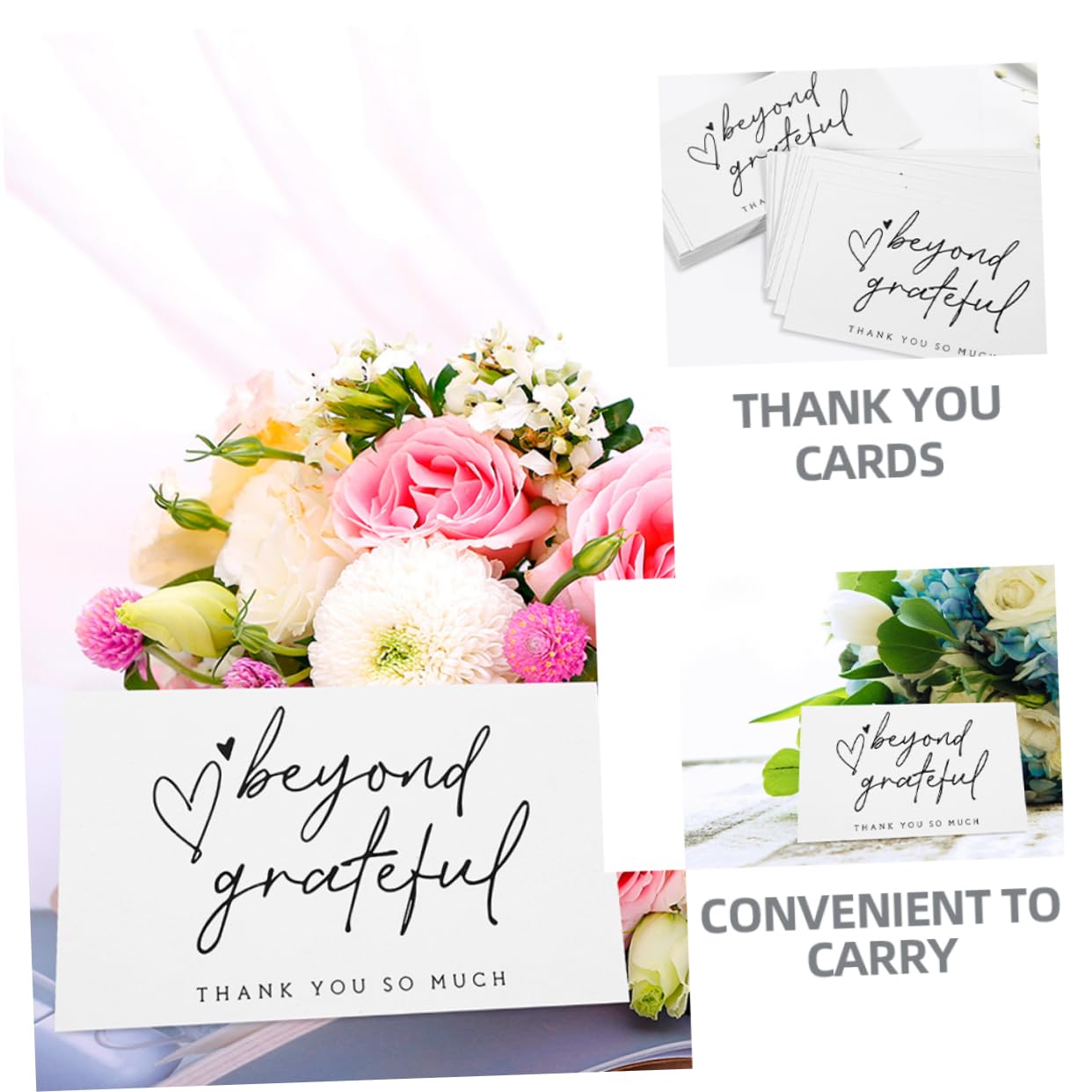 NUOBESTY 3 Sätze Danke Karte Glückwunsch Card Sleeves Thank You Cards Card Verpackungen present Card Geschenkverpackungen Geschenkpakete Postcards Papier 150 Stück * 3