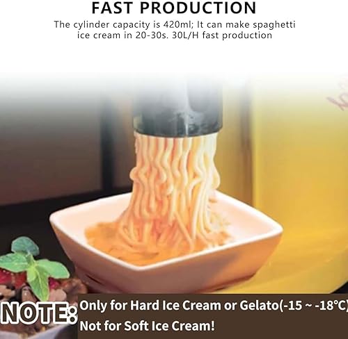 Miniatura 5 de Máquina de helado y servicio suave, máquina eléctrica de prensa de helado de 80 W con 4 formas diferentes de moldes, máquina de servicio suave de