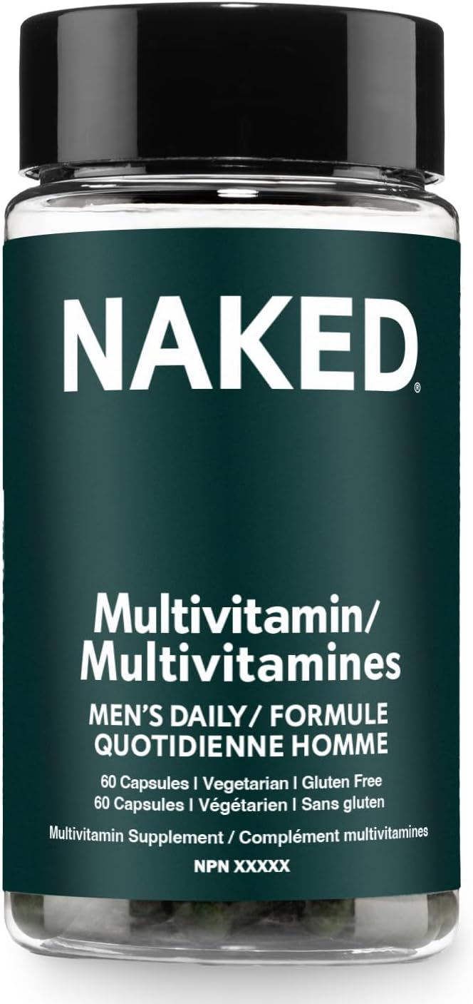 NAKED Men’s Multi – Daily Multivitamin for Men – A, C, E, Selenium, Zinc, Fruit and Super Green Extracts and More to Boost Immune Support – Gluten-Free and Vegetarian Daily Vitamins – 60 Capsules