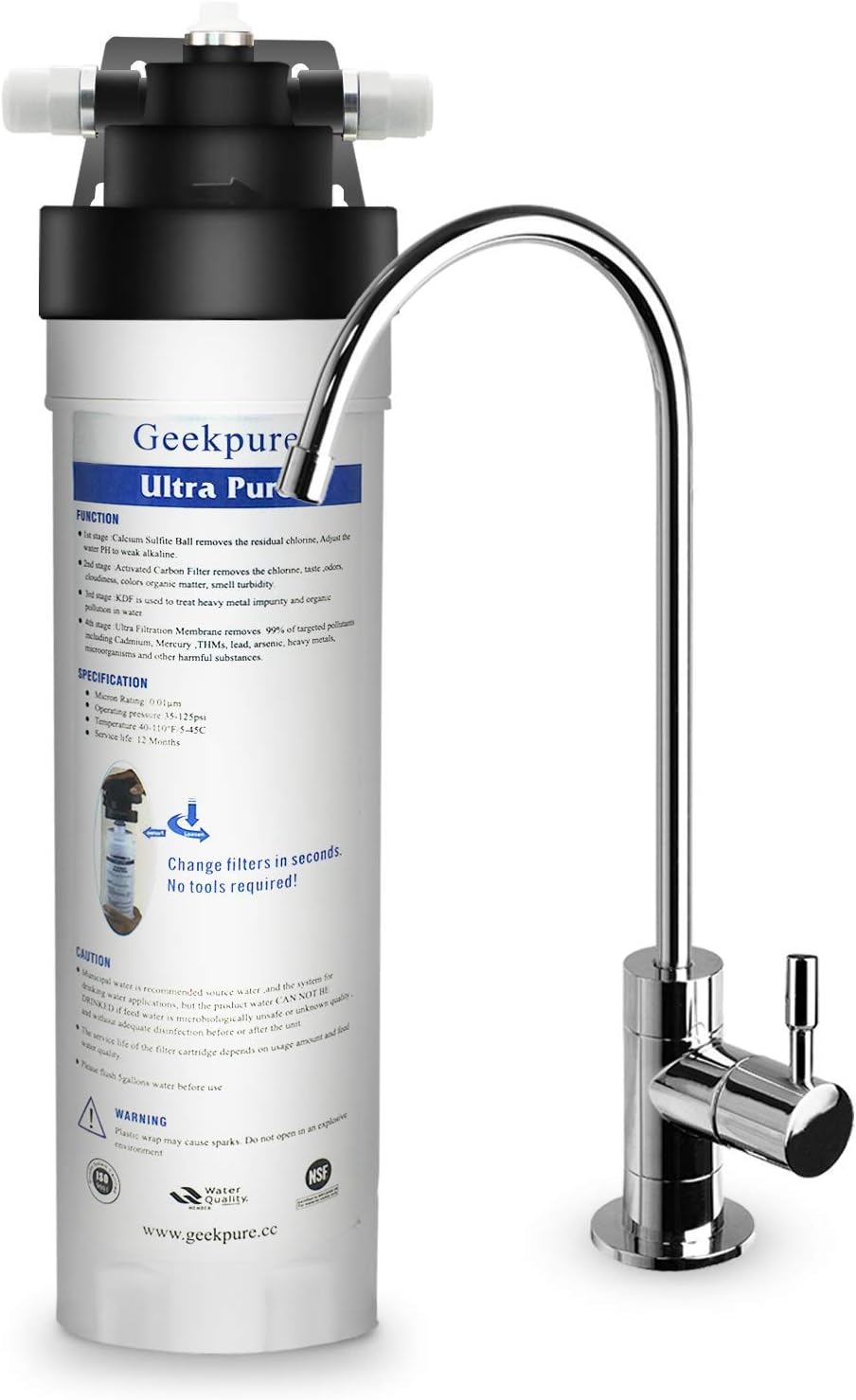 Geekpure 4Stage Ultra Pure High Capacity Direct Connect Under Counter