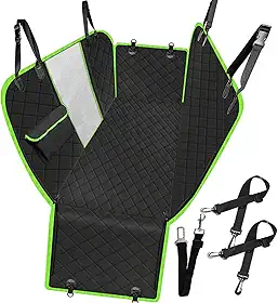 Capa Protetora Carro Pet Impermeável, Antiderrapante, Resistente ao Desgaste, Grande Capacidade 4 em 1 capa de Banco Traseiro de Carro para Cachorro Cachorro Verde
