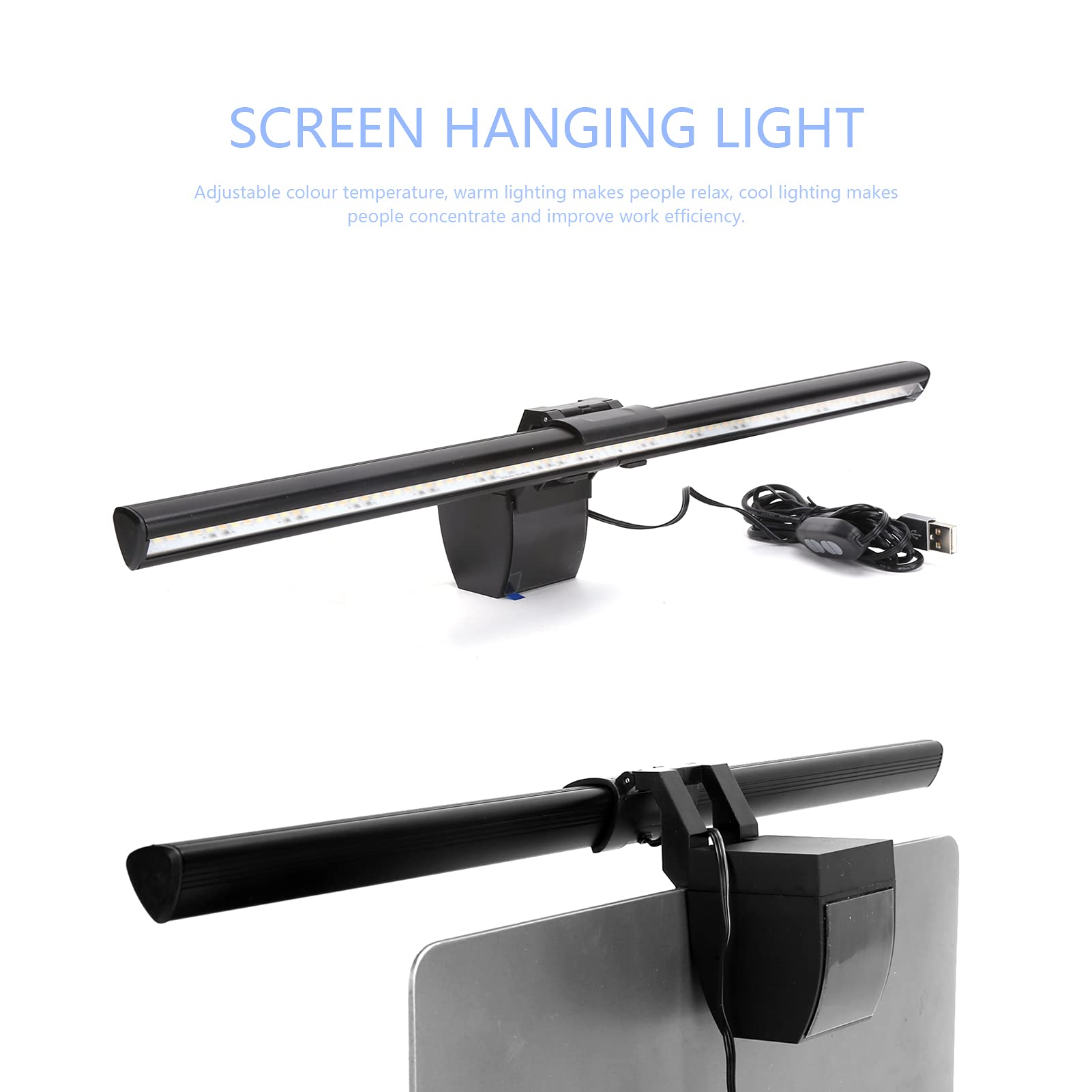 Yosoo Health Gear Barre de Lumière pour Moniteur, Lampe de Lecture USB